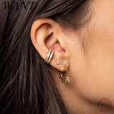 925 Silver Gold-Plated Sunflower Earrings for Women