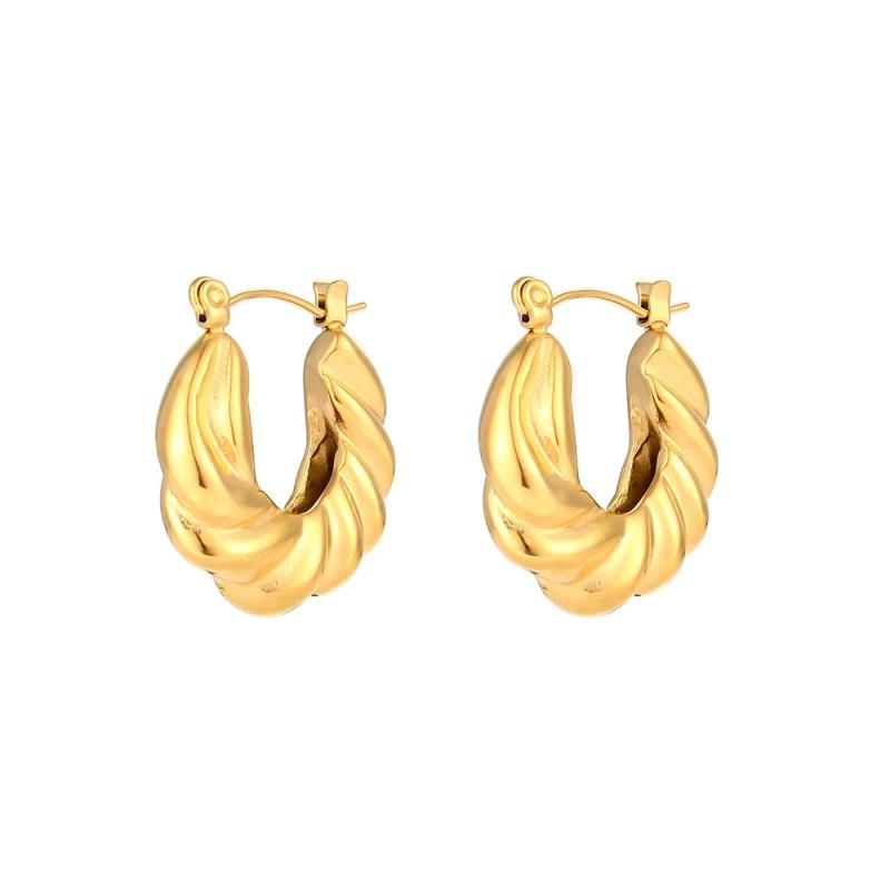 Watervale Twisted U Shape Earrings Stainless Steel Waterproof Jewelry