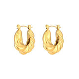 Watervale Twisted U Shape Earrings Stainless Steel Waterproof Jewelry