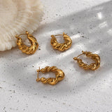 Watervale Twisted U Shape Earrings Stainless Steel Waterproof Jewelry