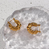 Watervale Twisted U Shape Earrings Stainless Steel Waterproof Jewelry