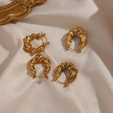 Watervale Twisted U Shape Earrings Stainless Steel Waterproof Jewelry