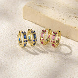 Retro Zircon Hoop Earrings 925 Sterling Silver Wedding Jewelry
