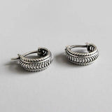 Vintage 925 Sterling Silver Twisted Texture Hoop Earrings