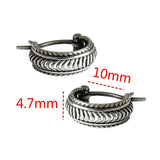 Vintage 925 Sterling Silver Twisted Texture Hoop Earrings