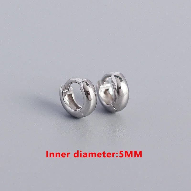 TrustDavis 925 Sterling Silver Wide Hoop Earring for Women Men
