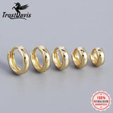 TrustDavis 925 Sterling Silver Wide Hoop Earring for Women Men