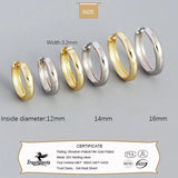 TrustDavis 925 Sterling Silver Wide Hoop Earring for Women Men