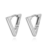 Trustdavis 925 Sterling Silver Triangle Gothic Hoop Earrings