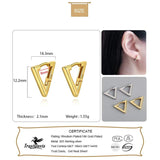 Trustdavis 925 Sterling Silver Triangle Gothic Hoop Earrings