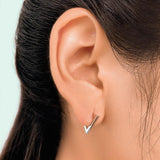 Trustdavis 925 Sterling Silver Triangle Gothic Hoop Earrings