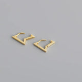 Trustdavis 925 Sterling Silver Triangle Gothic Hoop Earrings