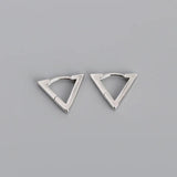 Trustdavis 925 Sterling Silver Triangle Gothic Hoop Earrings