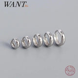 925 Silver Vintage Circle Huggie Earrings for Women Hoop Jewelry