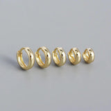 925 Silver Vintage Circle Huggie Earrings for Women Hoop Jewelry