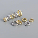 925 Silver Vintage Circle Huggie Earrings for Women Hoop Jewelry