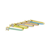 5A CZ Pastel Enamel U-Shaped Huggie Hoops Earring
