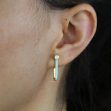 5A CZ Pastel Enamel U-Shaped Huggie Hoops Earring