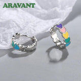 925 Silver Heart Hoop Earring Wedding Jewelry Gift