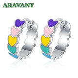 925 Silver Heart Hoop Earring Wedding Jewelry Gift