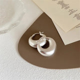 Silver Geometric Heart Pearl Earrings, Gift for Women Girls