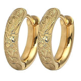 Retro Hand Carved Dangle Hoop Earrings Wedding Jewelry