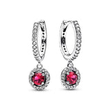 925 Silver Feather Butterfly Hoop Earrings Sparkling Pav? Round DIY Pandora Gift