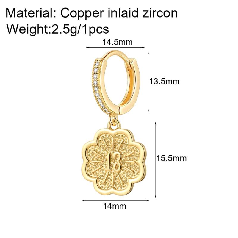 Religious Evil Eye Dangle Earring Copper Pave CZ Flower Hand Jewelry