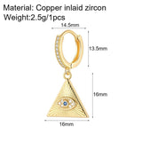 Religious Evil Eye Dangle Earring Copper Pave CZ Flower Hand Jewelry