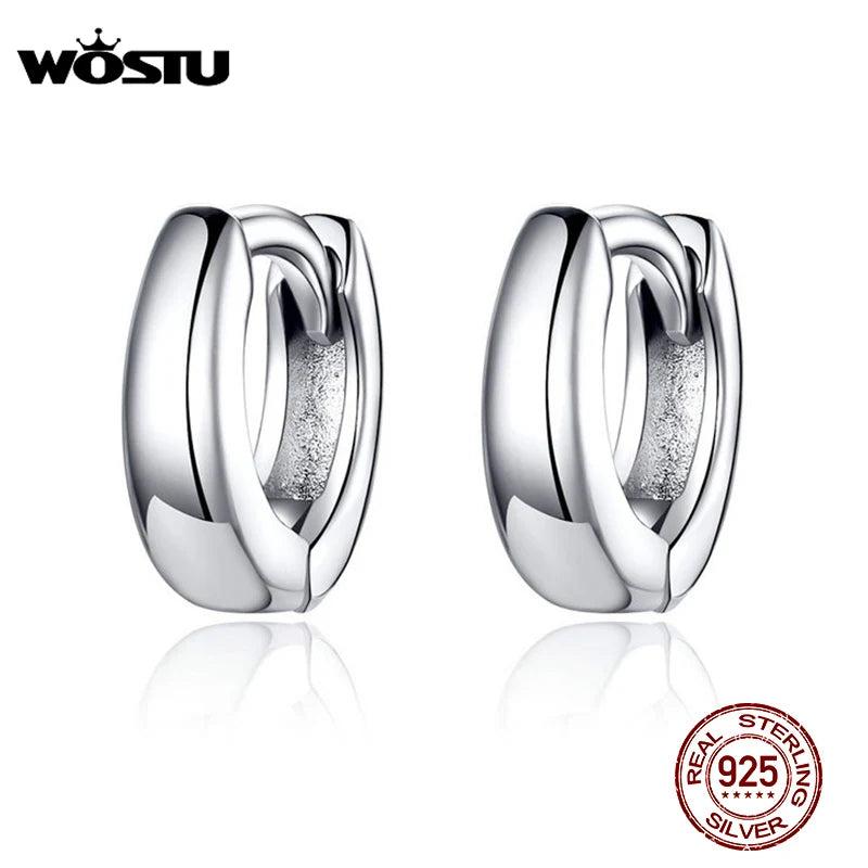 925 Silver Circle Hoop Earrings Minimalist Shine Round Small Wedding Style