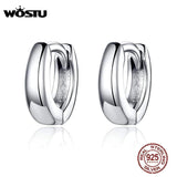 925 Silver Circle Hoop Earrings Minimalist Shine Round Small Wedding Style