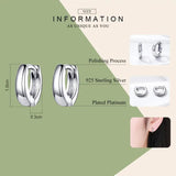 925 Silver Circle Hoop Earrings Minimalist Shine Round Small Wedding Style