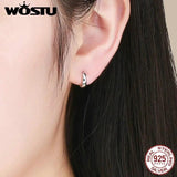 925 Silver Circle Hoop Earrings Minimalist Shine Round Small Wedding Style