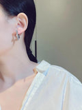Gold-Color Zircon Earrings Wholesale