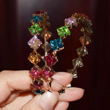 Rhinestone Hoop Earrings Daily Statement Jewelry