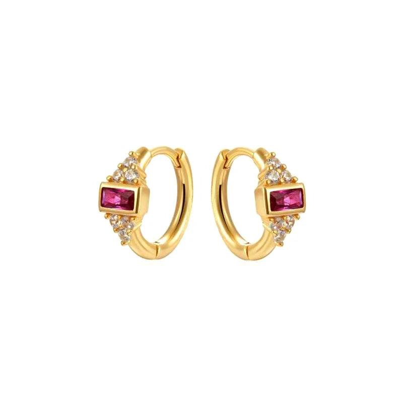 Colorful Zircon Hoop Earrings for Women