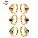 Colorful Zircon Hoop Earrings for Women