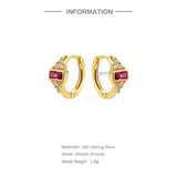 Colorful Zircon Hoop Earrings for Women