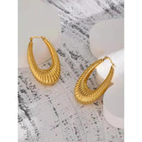 Chunky Hoop Earrings for Women Stainless Steel Geometric Metal Accessories