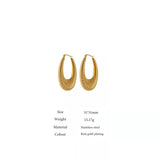 Chunky Hoop Earrings for Women Stainless Steel Geometric Metal Accessories