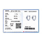 Sparkling Hoop Earrings Clear Zirconia 925 Sterling Silver Wedding Jewelry