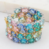 Multicolor CZ Hoop Earrings for Women Bridal Gift