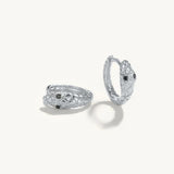 925 Silver Snake Hoop Earrings Punk CZ Earings