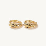 925 Silver Snake Hoop Earrings Punk CZ Earings