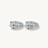 925 Silver Snake Hoop Earrings Punk CZ Earings