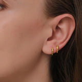 925 Silver Snake Hoop Earrings Punk CZ Earings