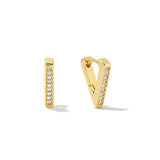 Sterling Silver Zircon Triangle Punk Style Hoop Earrings Brincos