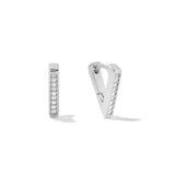 Sterling Silver Zircon Triangle Punk Style Hoop Earrings Brincos