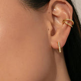Sterling Silver Zircon Triangle Punk Style Hoop Earrings Brincos