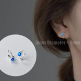 Colorful Synthetic Opal Mini Ear Buckle Ear Bone Earrings 925 Sterling Silver